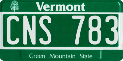 VT license plate CNS783