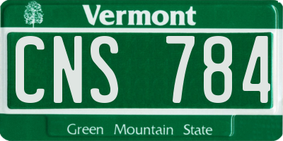 VT license plate CNS784