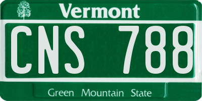VT license plate CNS788