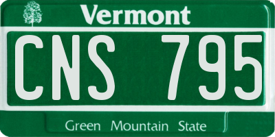 VT license plate CNS795