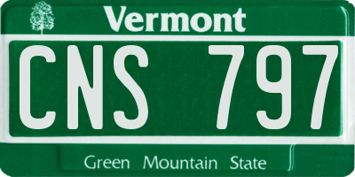 VT license plate CNS797