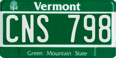 VT license plate CNS798