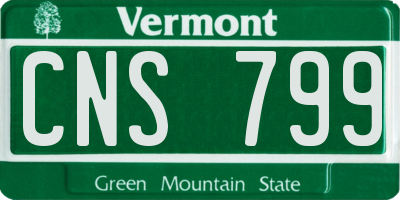 VT license plate CNS799