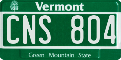 VT license plate CNS804