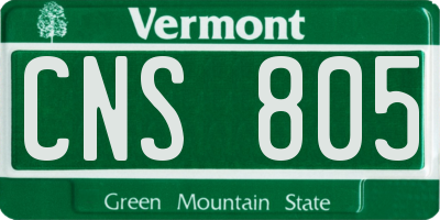 VT license plate CNS805