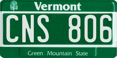 VT license plate CNS806