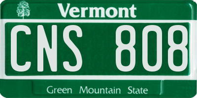 VT license plate CNS808