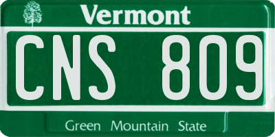 VT license plate CNS809