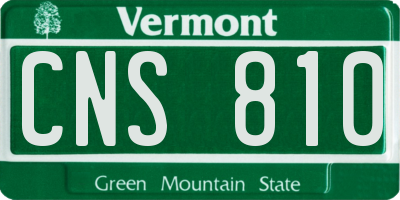 VT license plate CNS810
