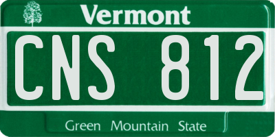 VT license plate CNS812