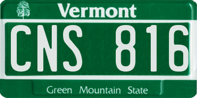 VT license plate CNS816