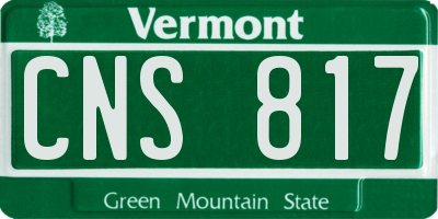 VT license plate CNS817