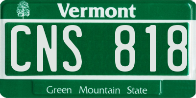 VT license plate CNS818