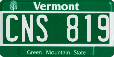 VT license plate CNS819