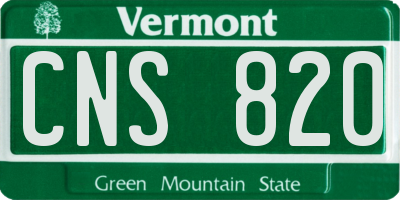VT license plate CNS820