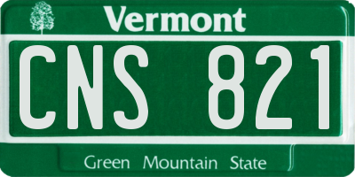 VT license plate CNS821