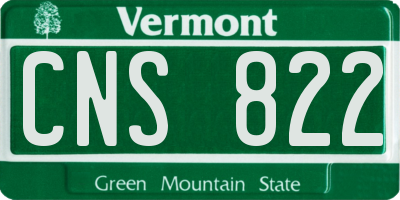 VT license plate CNS822
