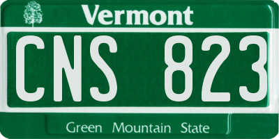 VT license plate CNS823