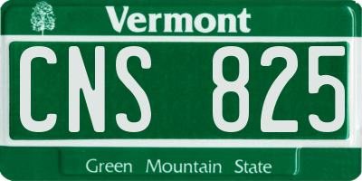 VT license plate CNS825