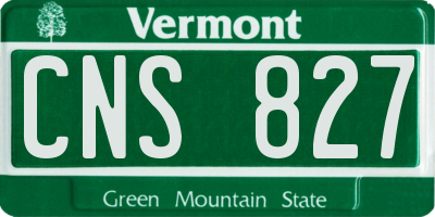 VT license plate CNS827
