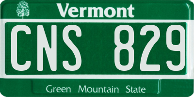 VT license plate CNS829