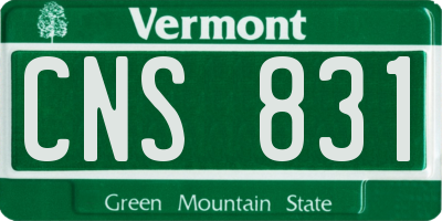 VT license plate CNS831