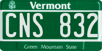 VT license plate CNS832