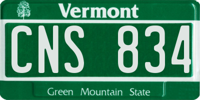 VT license plate CNS834