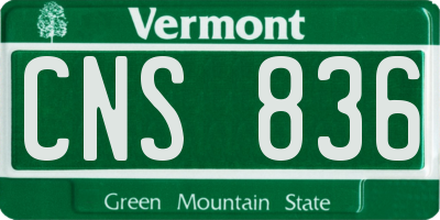 VT license plate CNS836