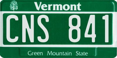 VT license plate CNS841