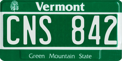 VT license plate CNS842