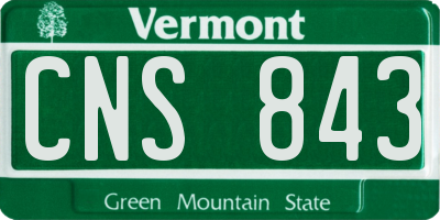VT license plate CNS843