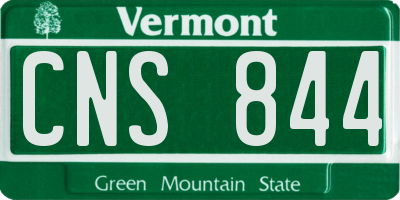 VT license plate CNS844