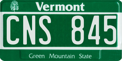 VT license plate CNS845