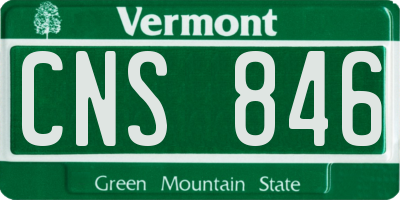 VT license plate CNS846