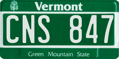 VT license plate CNS847
