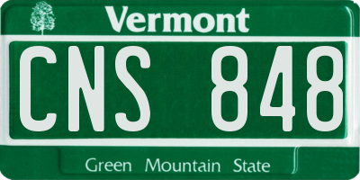 VT license plate CNS848