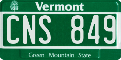 VT license plate CNS849