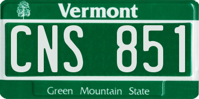 VT license plate CNS851