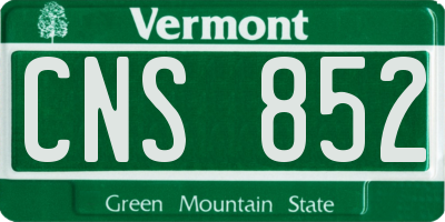 VT license plate CNS852