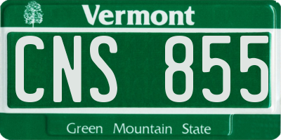 VT license plate CNS855