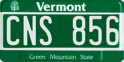 VT license plate CNS856