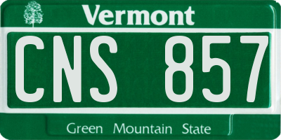 VT license plate CNS857