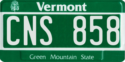 VT license plate CNS858