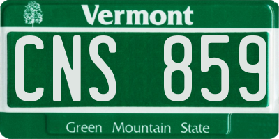 VT license plate CNS859