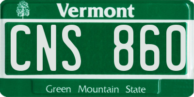 VT license plate CNS860