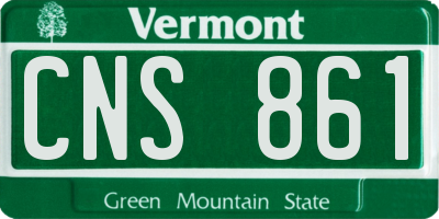 VT license plate CNS861
