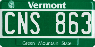 VT license plate CNS863