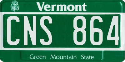 VT license plate CNS864