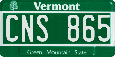 VT license plate CNS865